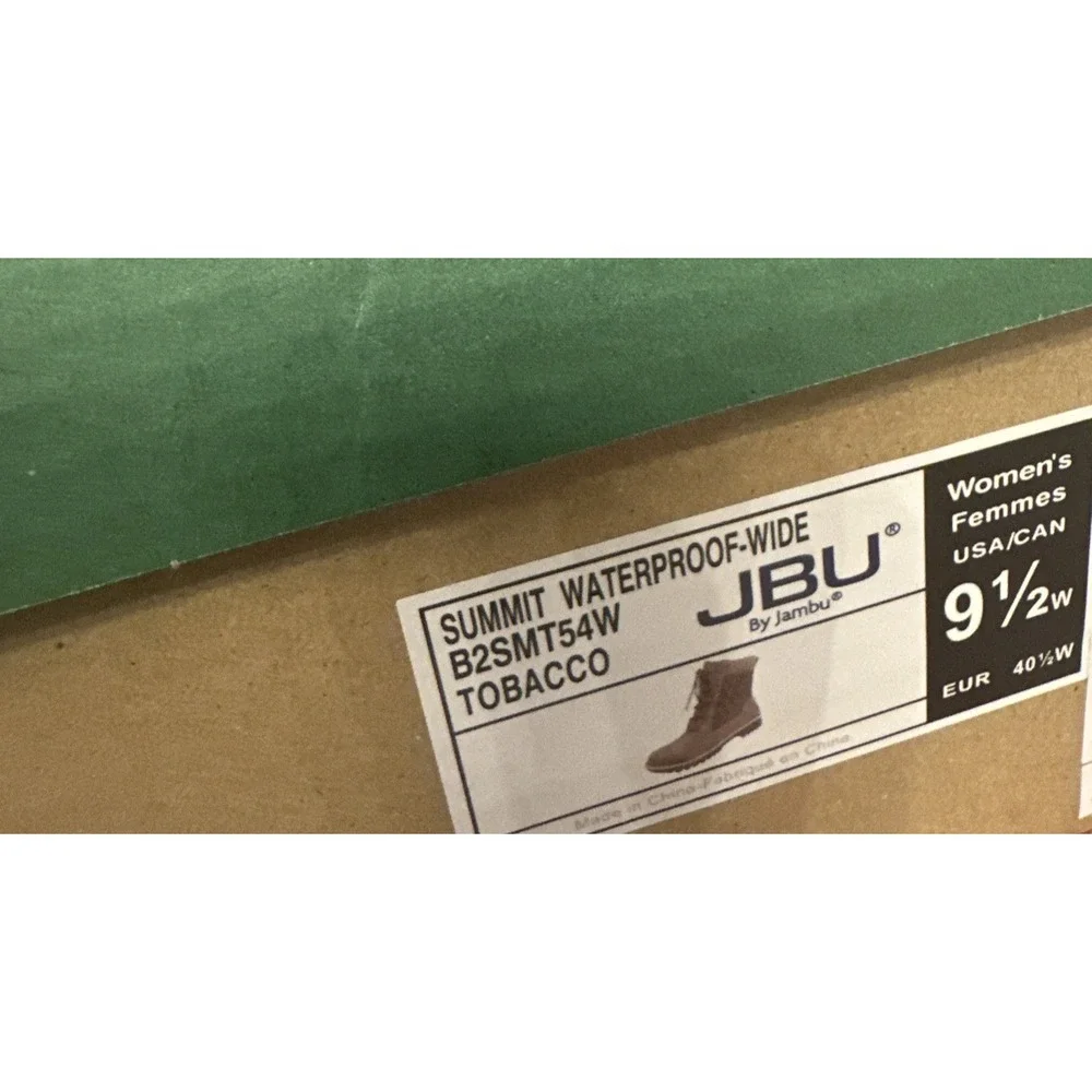 JBU by Jambu Summit Women Size 9.5 Wide Water-Proof Boots Tobacco Brown B2SMT54W